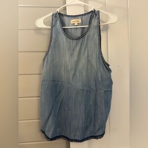 Cloth & Stone Chambray Blue Tank Top